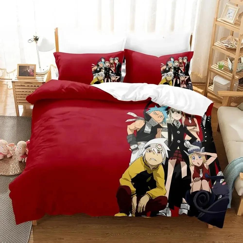 Новый комплект постельного белья с 3D-мультфильмами Soul Eater Single Twin Full Queen King Size Bed Set Adult Kid Bedroom Duvet cover Sets Home Textiles