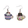 Серьги Кошки в чашках Висячие серьги в форме животных Стильные серьги Ювелирные изделия Элегантные аксессуары для ушей для вечеринок