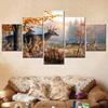 Deers in Woods Canvas Wall Art Pictures Modular Painting Canvas for Living Room Decoration Salon Modern Home Decor
