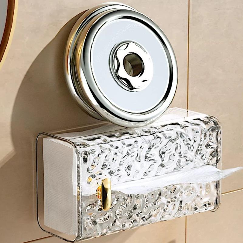 Multipurpose Tissue Box Napkin Holder Case Paper Box Container Transparent Tissue Storage Box Wall Mounted Toilet Paper Case