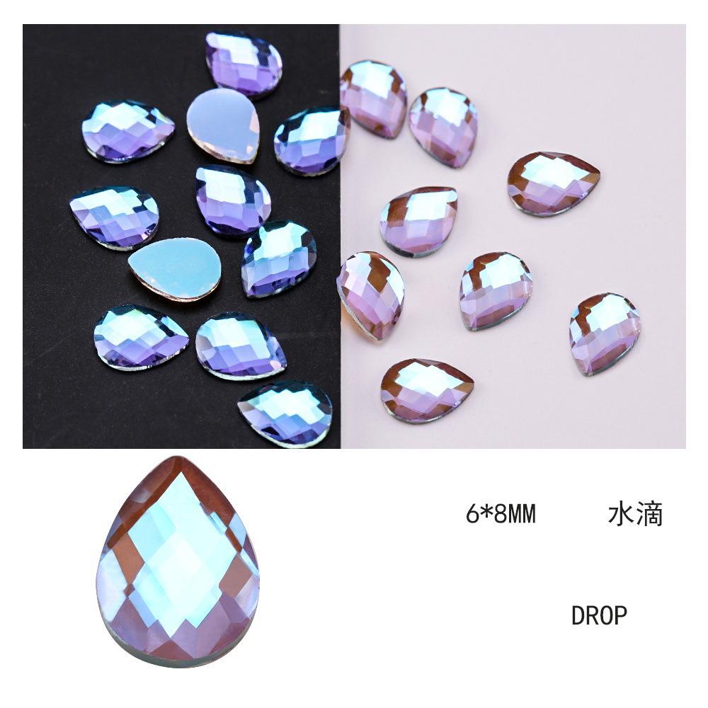 Aurora Phantom Purple Nail Art Flat Bottom Special-Shaped Diamond Diy Manicure Nail Art Jewelry