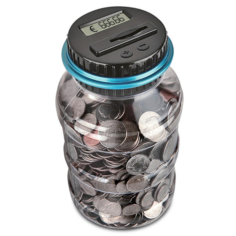 Gift Digital Electronic LCD Display Coins Counting Jar Money Saving Box Coin Counter Piggy Bank