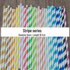 25 Colorful Striped Paper Straws - Disposable, Creative, Decorative for Desserts & Beverages
