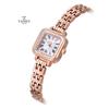 [Tandy] DIA-4041 Diamond женские модные квадратные часы с металлическим браслетом розового золота, популярные корейские часы