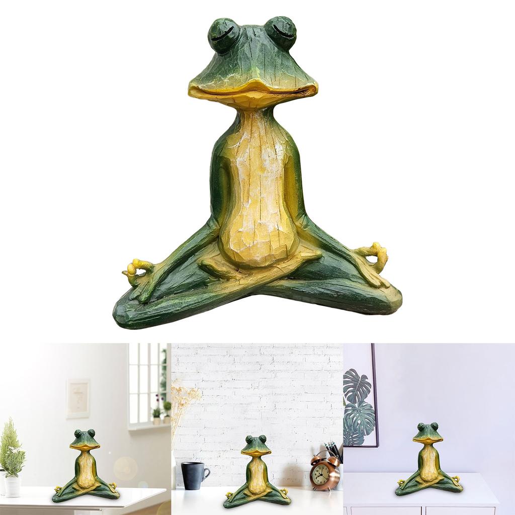 Красочная садовая статуя Медитирующая лягушка Скульптура для двора Скульптура для медитации лягушка Очаровательный декор для двора Уникальный подарок