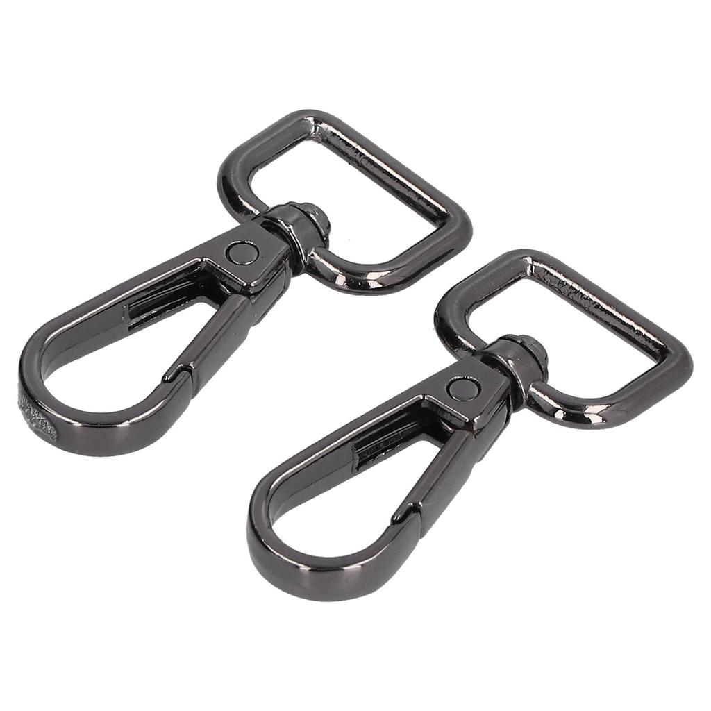 20pcs Lobster Claw Clasps Rotating D Ring Metal Black Lobster Clips for DIY Purse Bag Hammock
