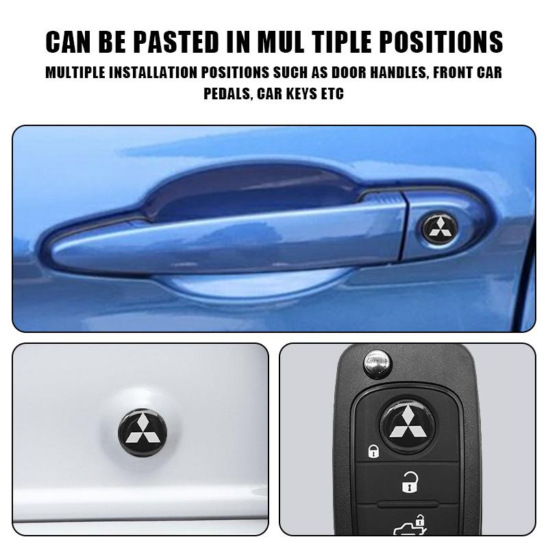 4 шт. 14 мм Наклейка-логотип на брелок автомобиля Значок Декаль Аксессуары Для Mitsubishi Lancer Asx Outlander Pajero l200 Galant