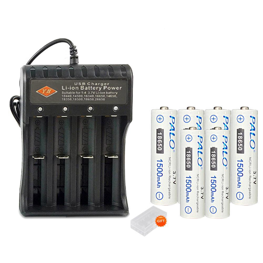 PALO 100% Original 18650 Battery 3.7V 18650 Lithium Ion Rechargeable Batteries 18650 Li-Ion Battery for Laser Pen Light Flashlig