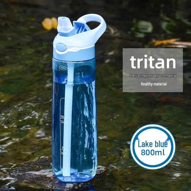 Summer Tritan Straw Sports Water Bottle - Personalized Logo Option