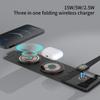 Transparent Travel Wireless Charger 3 In 1 Desk 15w Fast Charge Stand For Apple Watch/airpods Foldable Qi Wireless Phone Charger