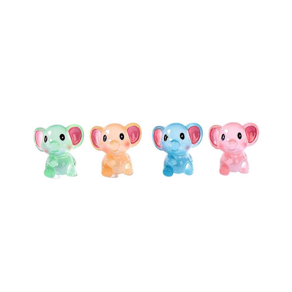 Micro Landscape Ornament Creative Cartoon Figure Resin Crafts Landscape Luminous Elephant Tabletop Ornament Handicraft