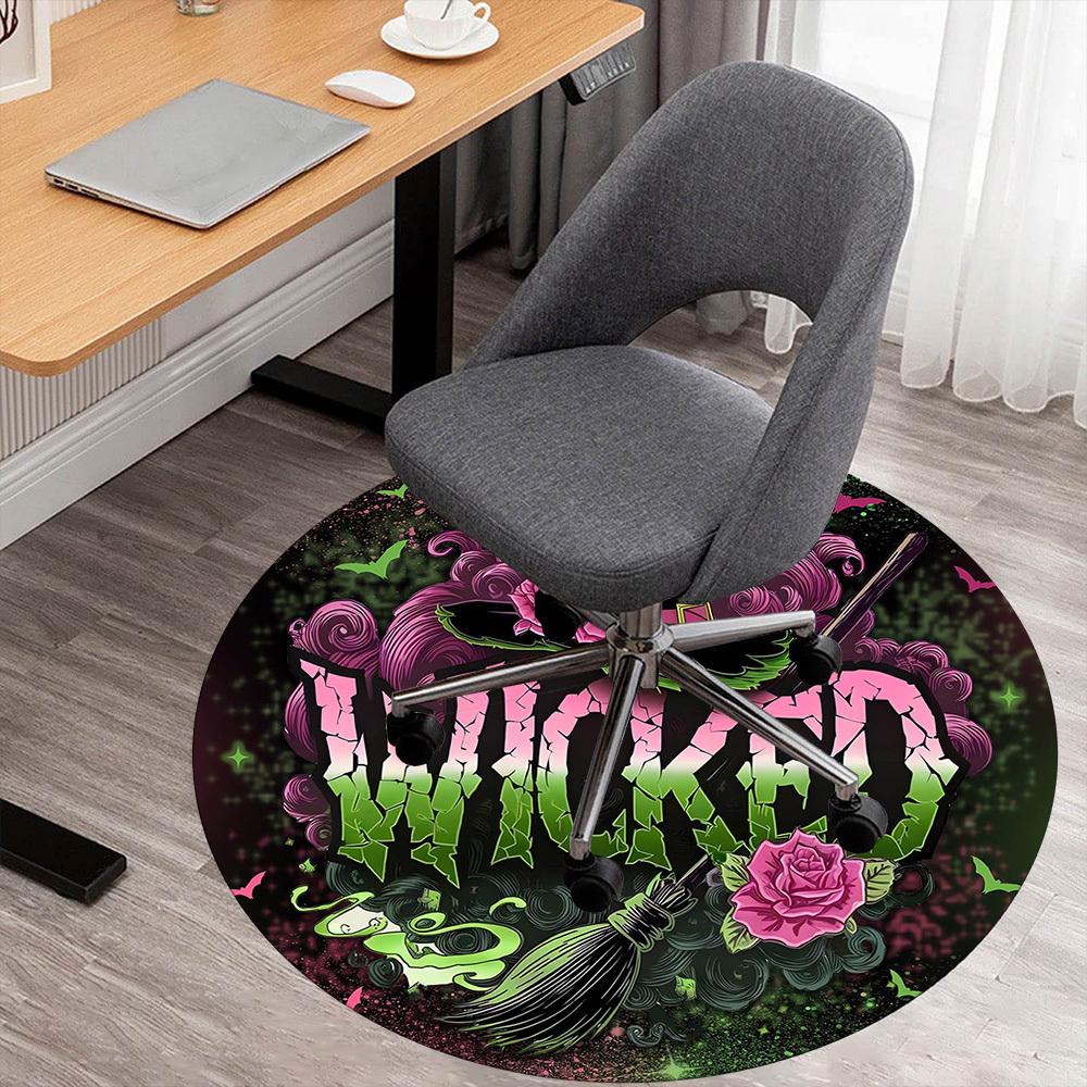 1pc Wicked Round Chair mat Area Rug - Non-Slip, Floor Mat for Office, Bedroom, and Indoor Decor -1002172