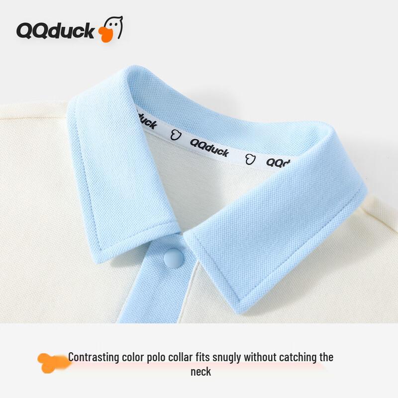 QQ DUCK Детская футболка-поло с коротким рукавом, мультяшный слон