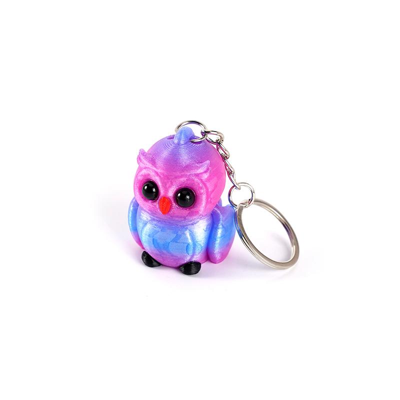 Creative 3D Printing Owl Keychain Pendant Multi-Joint Movable Simulation Animal Toy Model Keychain Bag Accessories Kids Gift