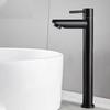 Quick Open Single Cold Faucet Silver/Black Sink Water Tap Heighten Washbasin Faucet  Hotel