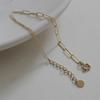14k double chain half clip bracelet