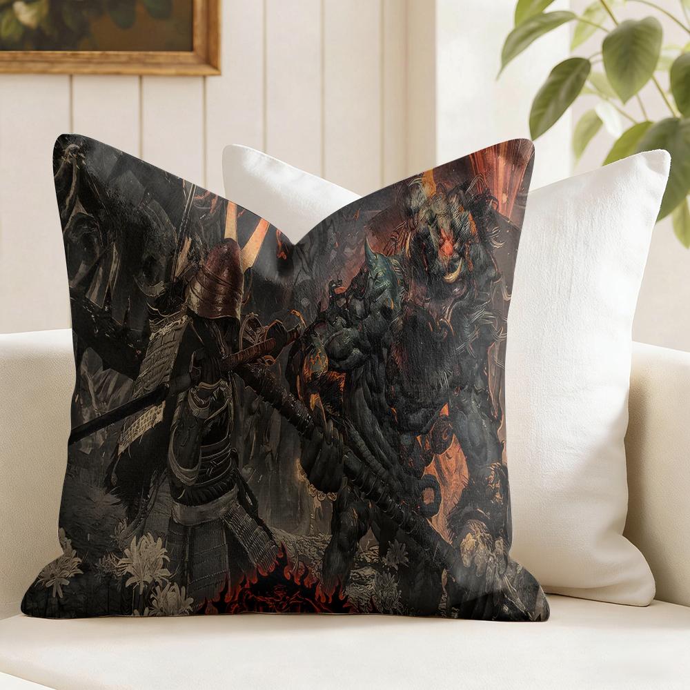 NNioh Game Cushion Cover Summer Linen Pillow Case Organic Fabric Cushion Cover DoubleSided Print Sofa Home Decor