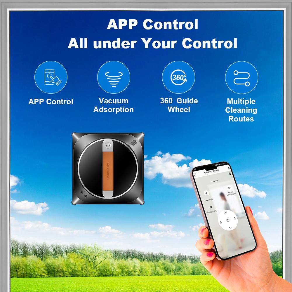 Робот-мойщик окон LIECTROUX YW910, двойной распылитель воды, интеллектуальная память, робот-пылесос, лазерный датчик, домашний настенный робот для мытья стекол