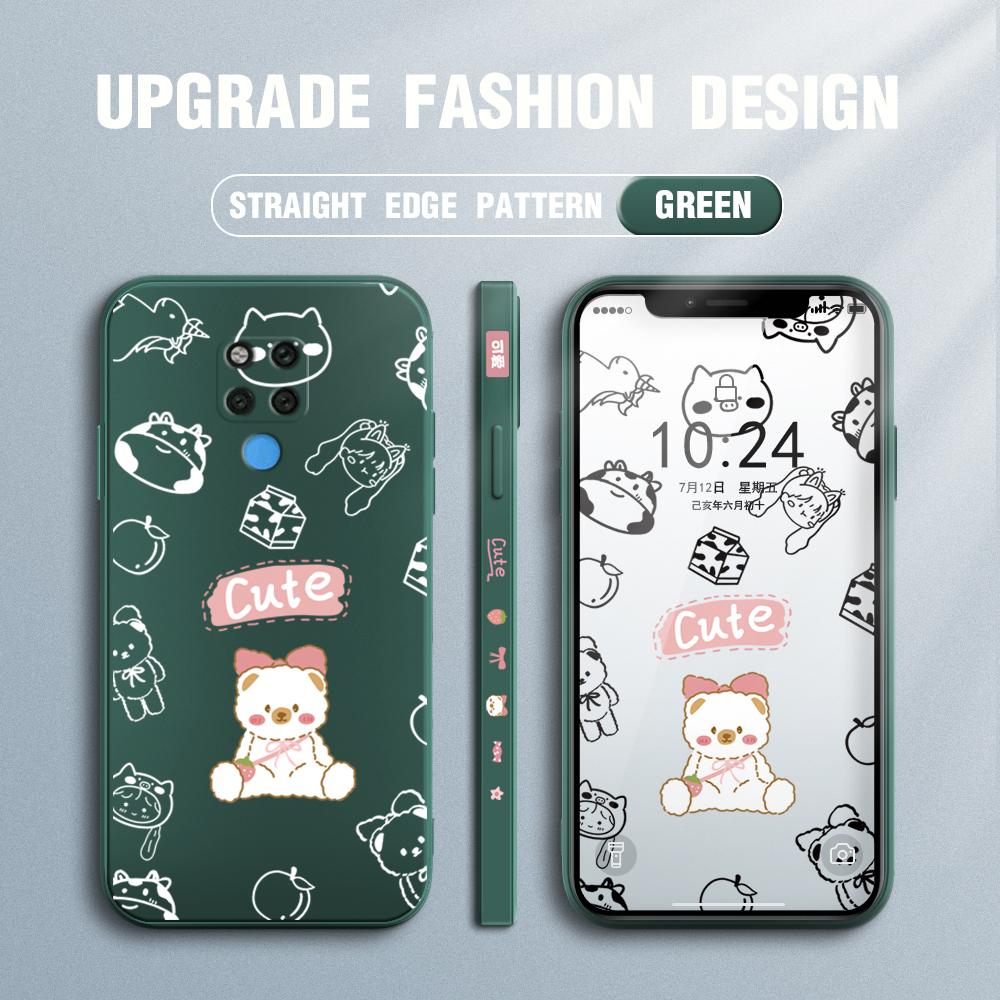 Чехол для телефона с мультяшным красочным узором, квадратный, жидкий, силикон, TPU, полное покрытие, противоударный, защитный чехол для камеры Huawei Honor Vivo