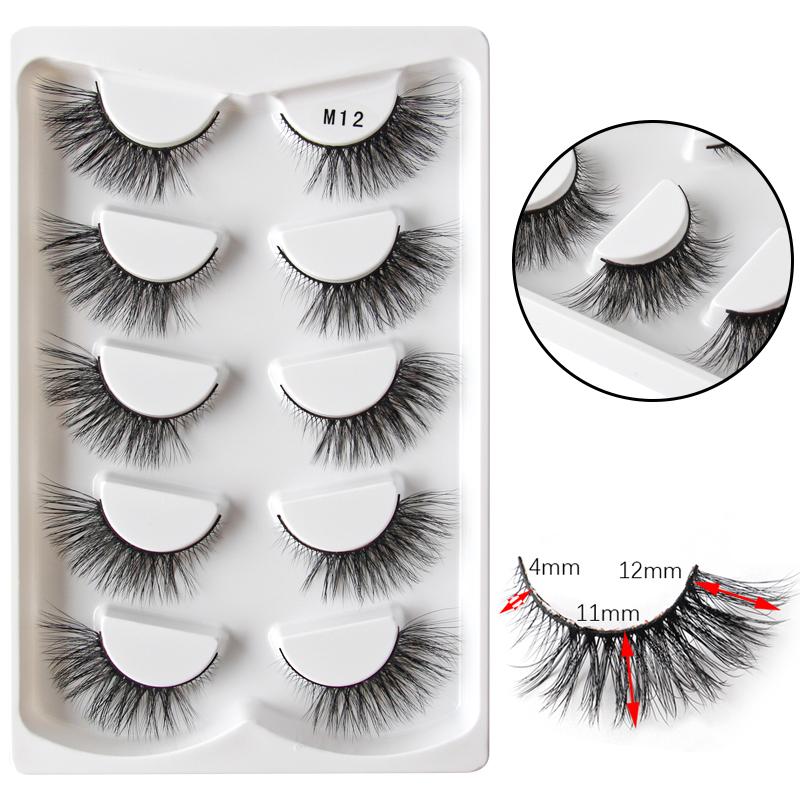 3D кошачьи ресницы 3/5 пар из искусственной норки, лисьи ресницы, крылатые пушистые накладные ресницы Maquiagem, натуральные длинные искусственные ресницы для макияжа