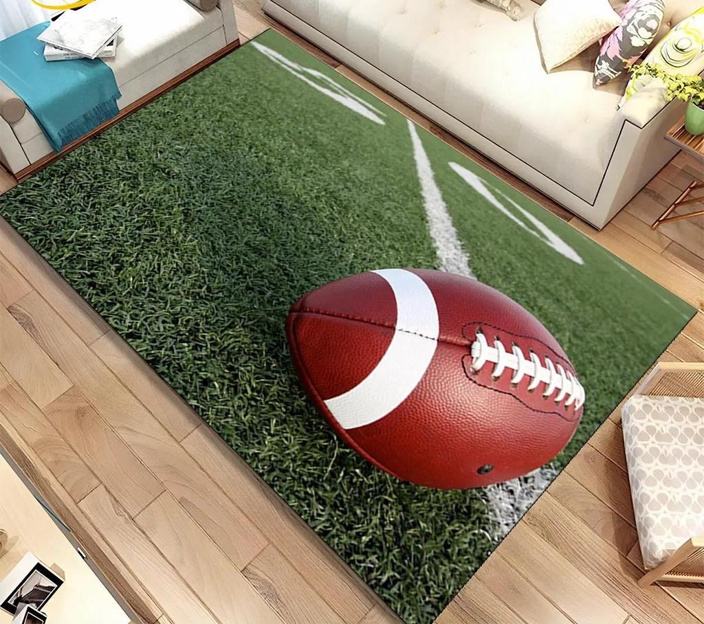 American Football Field Carpet Non-slip Resistant Rug Machine Washable Waterproof Mat Living Room Outdoor Garden Yard Decor Rugs