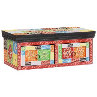 TV Stand Multicolored 60 X 30 X 24 Cm Solid Mango Wood
