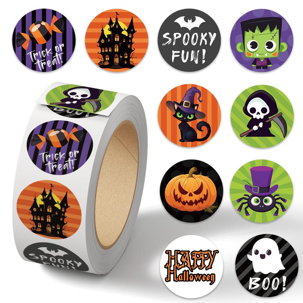 Cartoon Holiday Gift Sealing Stickers - 500 Self-Adhesive Journal Stickers per Roll