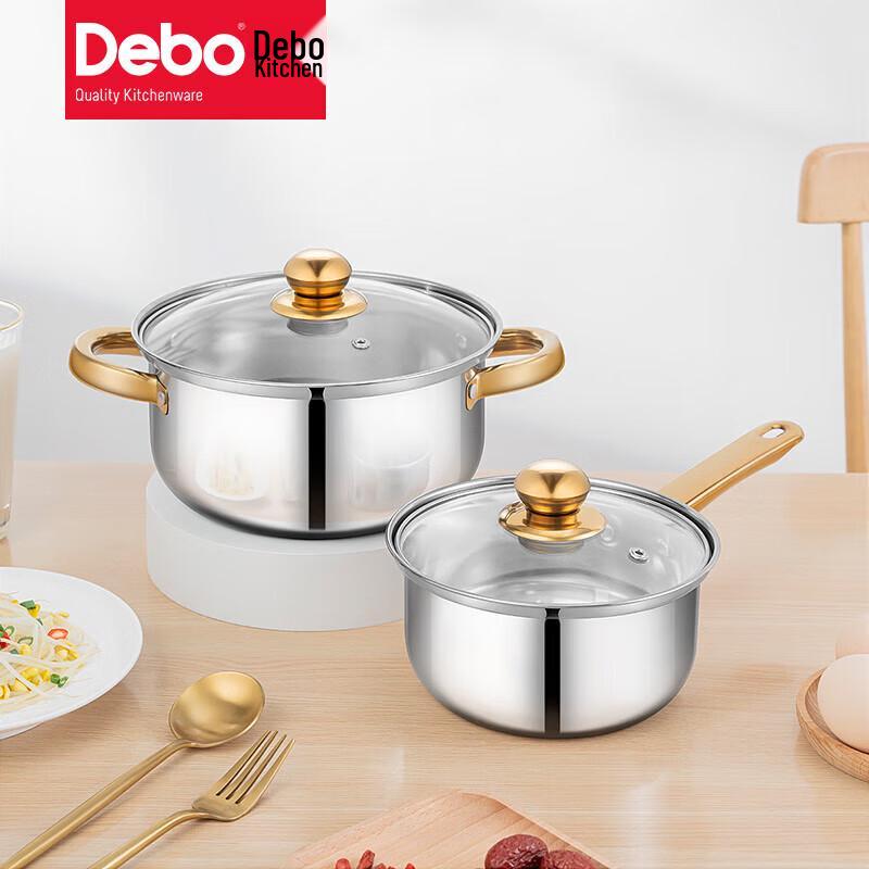 Набор из 2-х кастрюль Debo Velis из нержавеющей стали