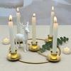 Advent Wreath Candle Holder Christmas Candle Ring Stand for 4/5 Taper Candles Gold Metal Advent Wreath Ring for Christmas Holiday Home Party Church