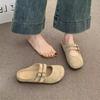 New Retro Bag Head Half Slippers Women's Outer Wear Spring and Summer One-pedal Lazy Mary Jane Single Shoes