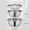 German Multifunctional Stainless Steel Basin Grater Strainer Bowl Colanders Salad Maker Bowl with Drain Basket Vegetable Tool