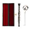 Miniature Clarinet Replica with Stand and Case Mini Musical Instrument Dollhouse Model Decoration