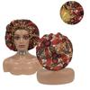 Double Layer Satin Bonnet Pattern Custom Bonnets Silk logo Woman Sleeping Hair Bonnet
