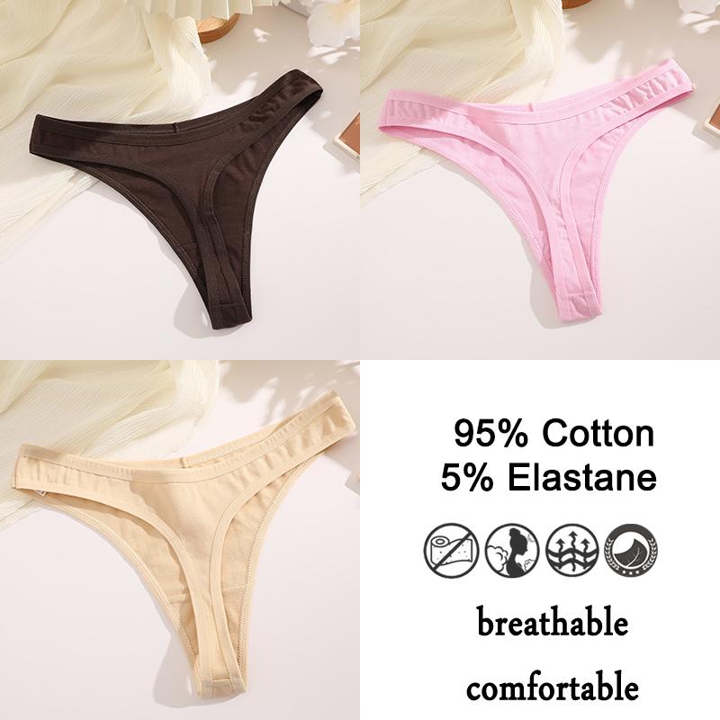 3шт/комплект хлопковые трусики стринги женские трусики сексуальное нижнее белье женское нижнее белье стринги для женщин однотонные интимные трусики