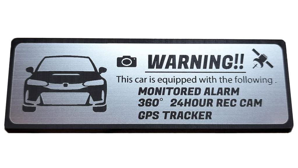 [Honami Works] New FL5 CIVIC TYPE R Security Emblem 24-hour Surveillance Dash Cam GPS Tracker Sticker TYPE R