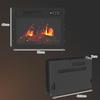 YODOLLA Electric Fireplace Heater - 7 Flame Colors, 5 Dynamic Levels, 2 Heat Settings (750/1500W), 8H Timer, Child Lock, Quiet Operation - Black
