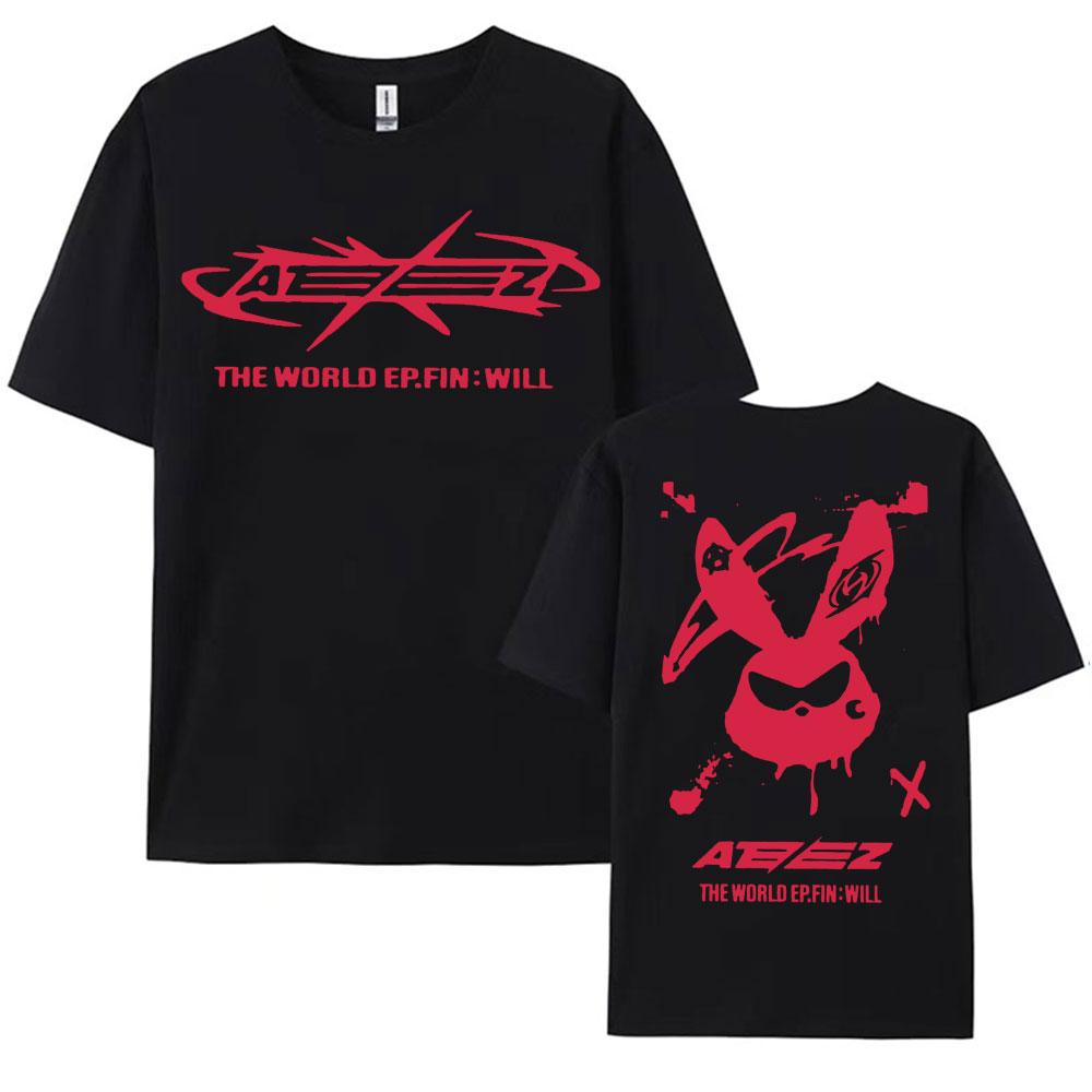 2025 Ateez World Tour Towards The Light Will To Power T Shirt Men Women Korean Fashion High Quality Casual 100 Cotton Tshirts
