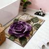 3D Rose Pattern Rug Diatomaceous Earth Absorbent Floral Floor Mat Non-Slip Bathroom Rug for Entrance Shower Kitchen Laundry Room