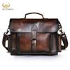 Men Genuine Leather Designer Business Briefcase 13" Laptop Document Case Vintage Commercia Attache Portfolio Crossbody Bag