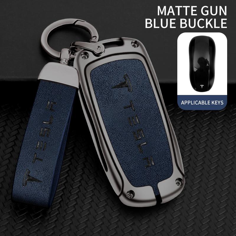 CSNK3 Zinc Alloy Car Fob Smart Remote Key Case Cover Holder For Tesla Model 3 Model S Model Y Model X Protector Keychain Accessories