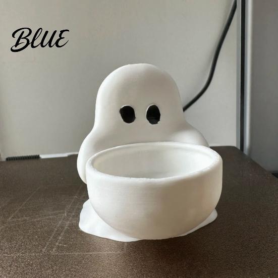 Подсвечник-призрак на Хэллоуин Держатель Милый 3D-печатный для маленьких ароматических свечей Чайный свет Настольная конфетница Декор для вечеринки Новинка