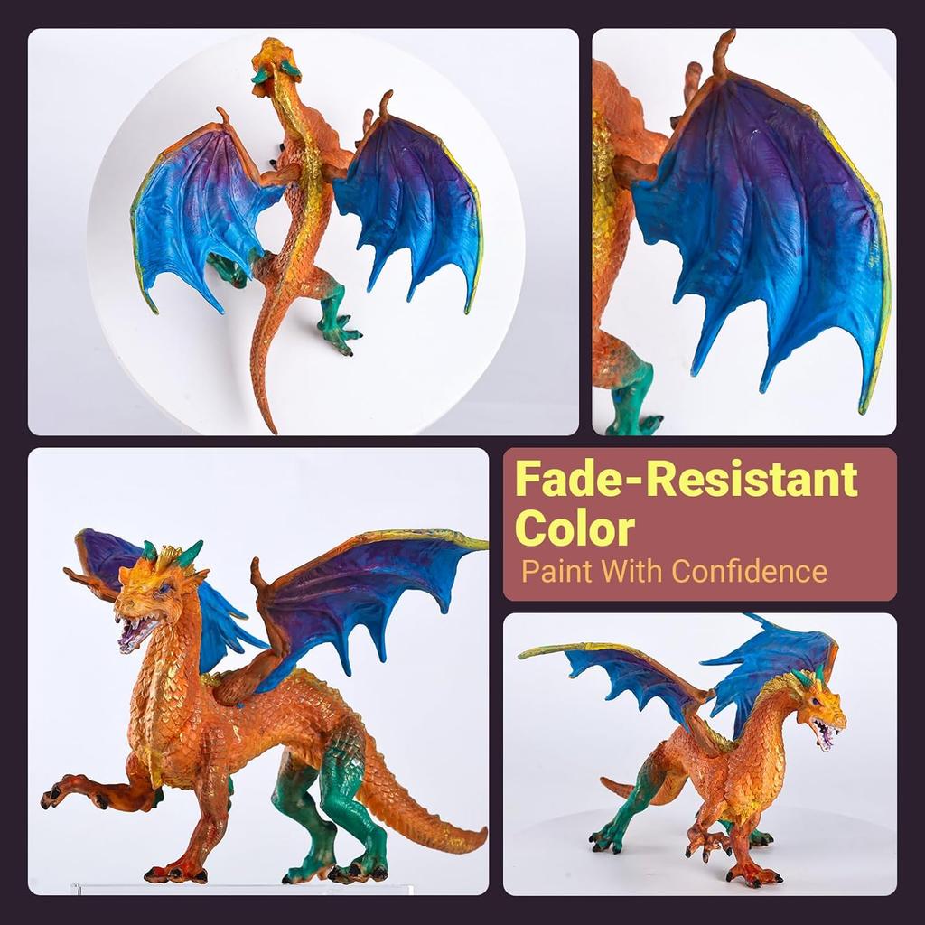 SOLDAY Painting Dragon Toys Kits for Kids Arts and Crafts Ages 3 6 5 7 9 12 Boys Girls to Make Your Own Paintable Figurines Dragon Birthday Party
