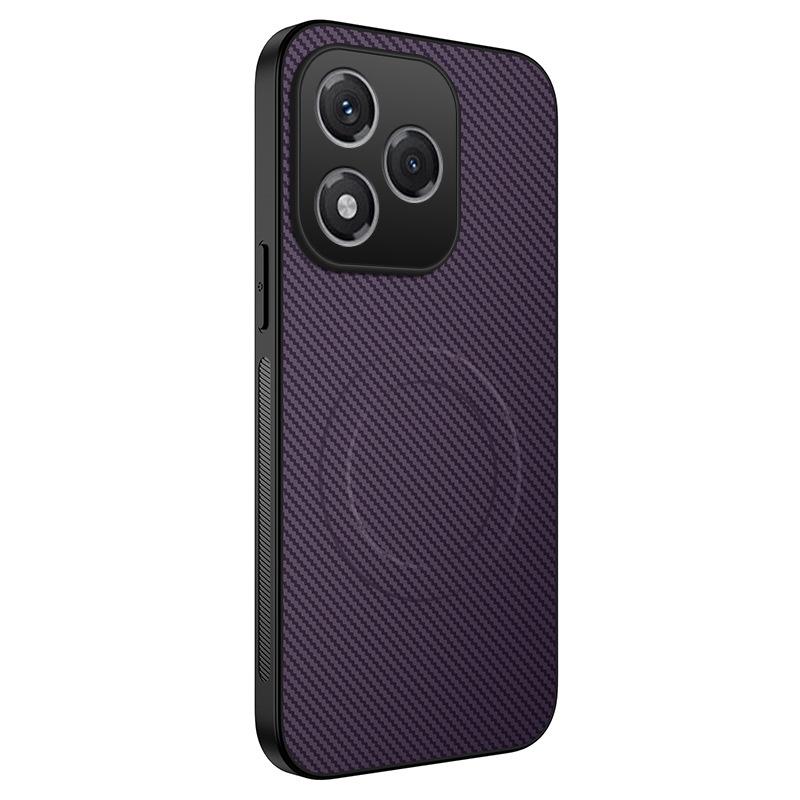 Чехол Redmi 13 4G с текстурой карбоновой кожи и защитой всех линз и от падений, совместимый с MagSafe