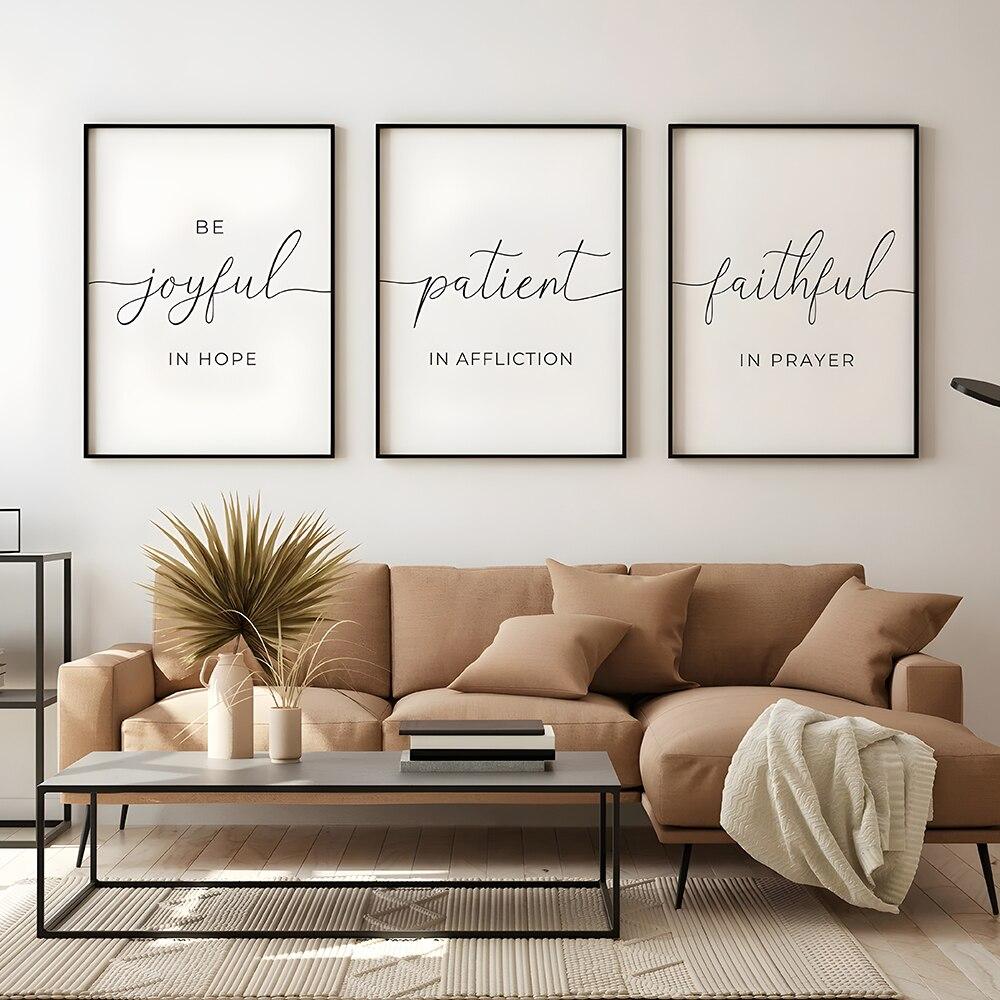 Библейский стих «Господь, Бог ваш добр», минимальный христианский Писание, настенное искусство, холст, живопись, постеры для гостиной, домашний декор