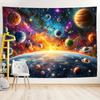 Космическая Галактика Гобелен, Яркий Принт с Цветными Планетами, Туманностью и Видом Земли из Космоса, Настенное Украшение для Спальни, Научно-фантастический Декор