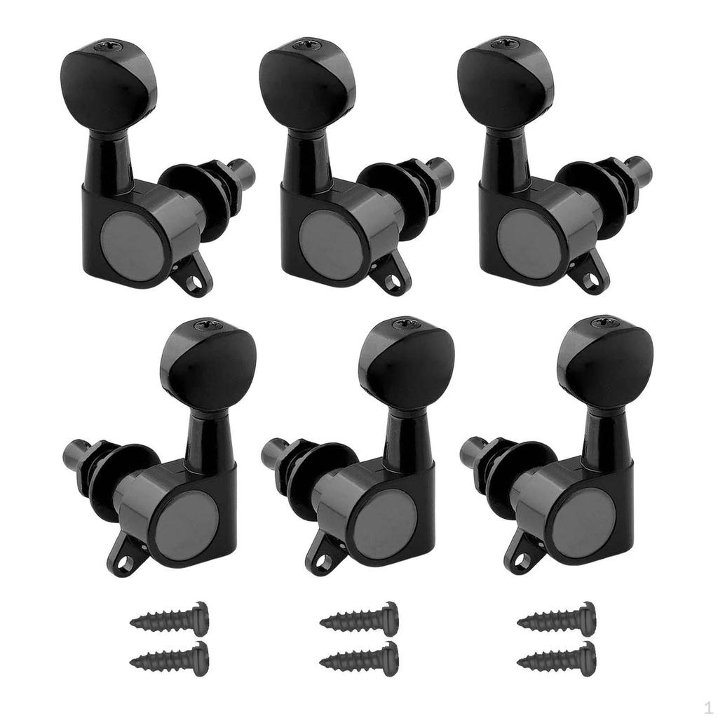 6 Pieces Guitar Tuning Pegs Knobs with Mounting Screws Gear Ratio 1:14 Sealed Tuners