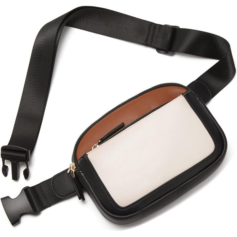 PU Leather Women's Belt Bag Adjustable Shoulder Strap Crossbody Waist Bag Fashionable Faux Leather Waist Pack