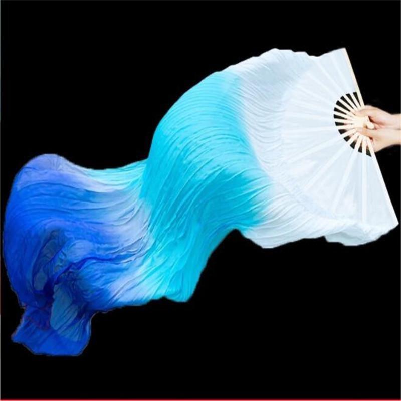 Hand-Made Faux Silk Belly Dance Fan Veils - Bamboo Long Fans Veils Available In 6 Stunning Colors for Dance Performances