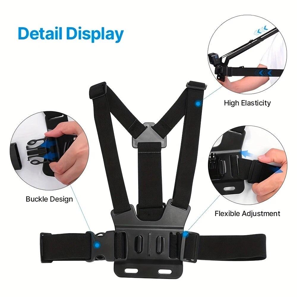 Mobile Phone Head Chest Strap Harness Mount Holder Kit Cell Phone Clip for IPhone/Samsung for GoPro AKASO DJI Osmo Action Camera 6