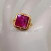 Raw Red Ruby 925 Sterling Silver Yellow Gold Plated Ring Jewelry, Handmade Artisan Gift Ring